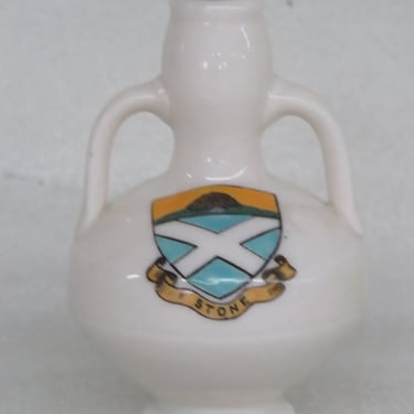 WH Goss England Porcelain Scotland Crest Miniature Model of Ancient Vase 3525B