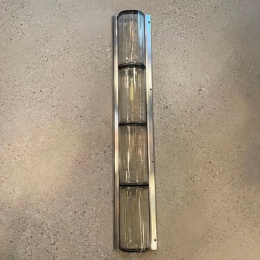 Art Deco Aluminum And Pyrex Glass Subway Light Covers