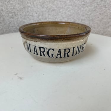 Vintage Studio Art Pottery Margarine Bowl 2” X 5” With Knife Holder 