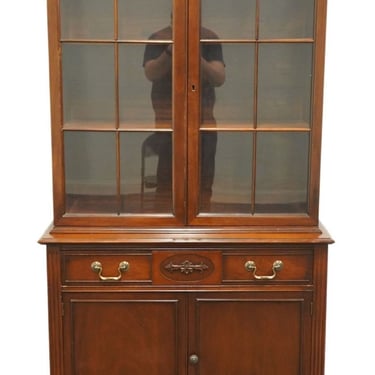 VINTAGE ANTIQUE Traditional Duncan Phyfe Style Solid Mahogany 35″ China Cabinet 5395 