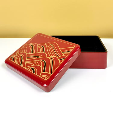 Japanese-Style Box with Wave Design 