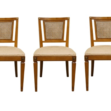 Set of 3 RWAY FURNITURE Hard Rock Maple Colonial Cane Back Dining Side Chairs 377 - Beaver Finish 