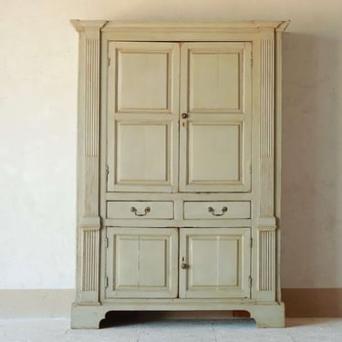 Tall 18th C. Painted Irish Cabinet