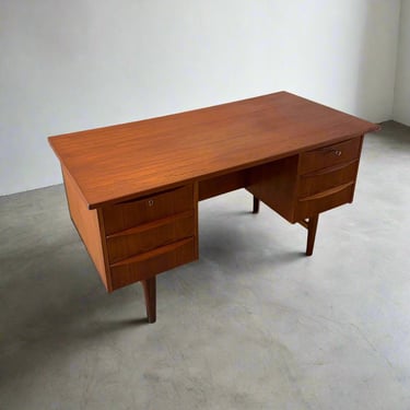 Danish Teak Desk with Rear Open Storage - #A1558