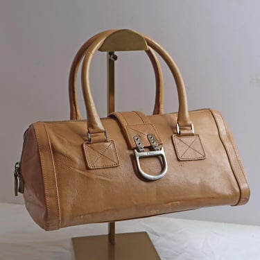 Christian Dior Y2K Nude Leather Remove Before Flight Boston Bag with Silver Hardware CD Logo Monogram John Galliano Doctor Bag 