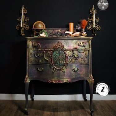 Antique Gothic Chest of Drawers – One-of-a-Kind Statement Piece/ Sideboard 