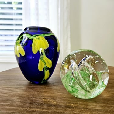 Vintage Murano Art Glass Vase | Laburnum Golden Chain 