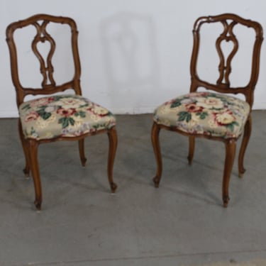 Pair of Vintage Country French Side Chairs 
