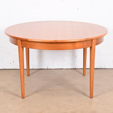 Danish Modern Teak Round Dining Table, Newly Refinished