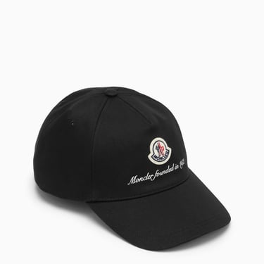 Moncler Black Baseball Cap With Logo Men