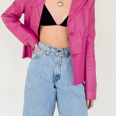Pink Leather Blazer (S-M)
