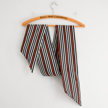 1960s/70s Black, White, and Orange Striped Sash 