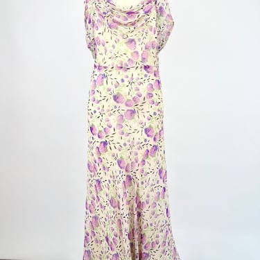 Pastel Silk Chiffon 30's Dress