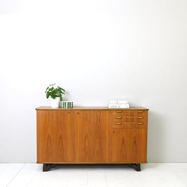 MidCentury Teak Scandinavian Sideboard, Original Danish Retro Design, 1960s Highboard 