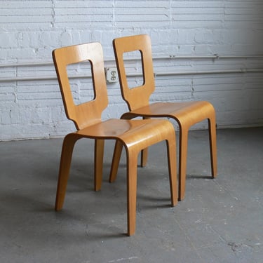 Vintage Mid Century Modern Thaden-Jordan Plywood Chairs (Set of 2) 