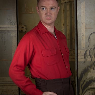 Vintage 1950s ARROW GABANARO Rayon Gabardine Sport Shirt