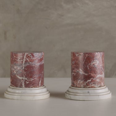 PAIR OF 19TH C GRAND TOUR SOUVENIR COLUMNS