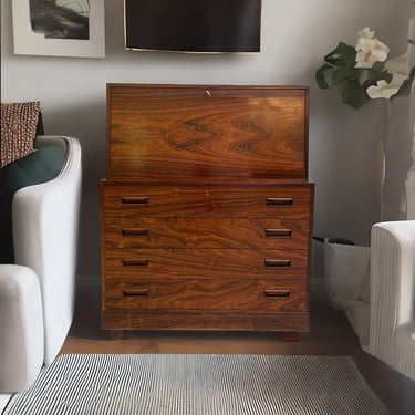 Mid-century secretary cabinet Rosewood from Arne Wahl Iversen for Vinde Möbelfabrik Denmark 1960s 