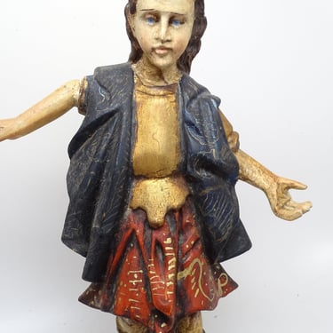 Vintage Reproduction Santos, Hand Painted Saint Statue, Religious Church Figure 