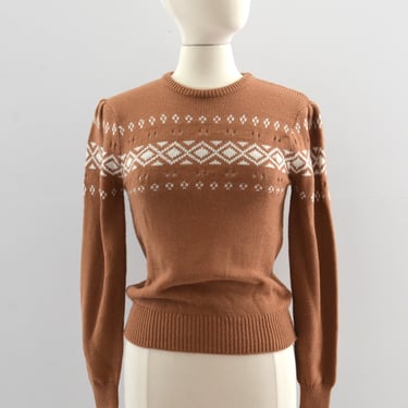 Vintage 70's Puff Shoulder Sweater