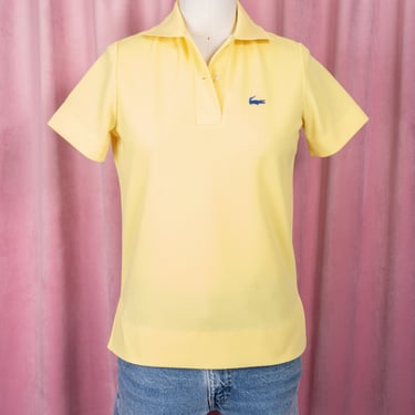 RARE 1960s Chemise LACOSTE Yellow Pique Collared Polo Shirt 