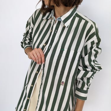 Tommy Hilfiger Green Striped Button Down