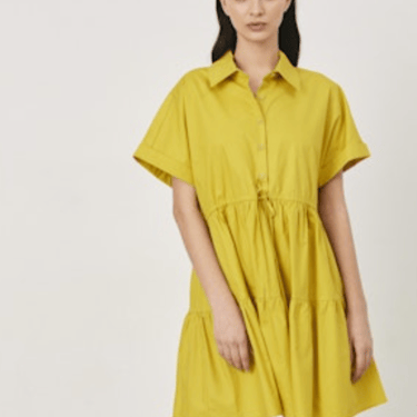Tilda Mini Shirt Dress - Mustard