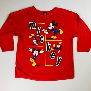 Vintage 90s Mickey Unlimited Red Pullover Size XL 