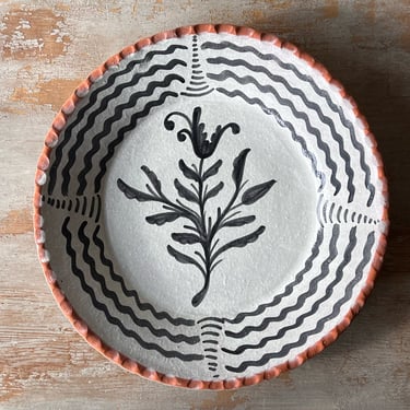 Talavera Flower Platter – Gray