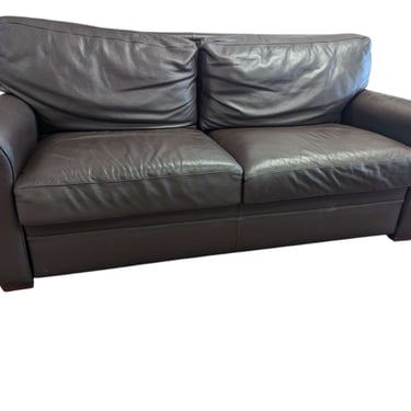 Brown Leather Loveseat w/ Hide-a-Bed