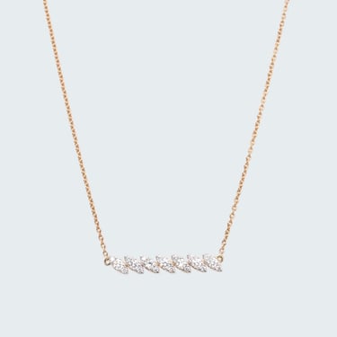 Diamond Leaf Bar Necklace