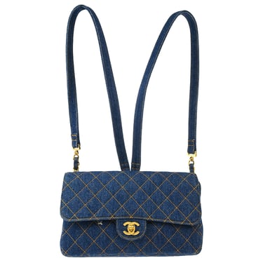 Chanel * Blue Denim Backpack