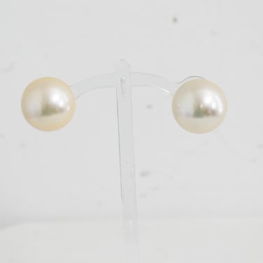 1960s Faux Pearl Dome Clip Earrings 