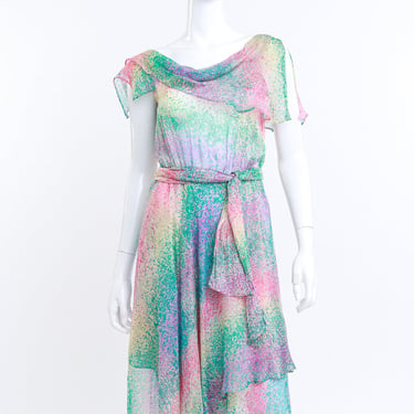 Pastel Paint Splatter Print Dress