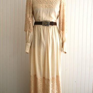 1970s - Cotton - Victorian Style - Skirt and Blouse - by Joy Stevens - Estimated size S/M 