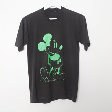 vintage black and green MICKEY MOUSE vintage disney t-shirt made in USA---size small 