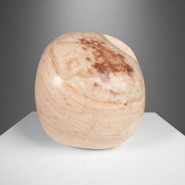 Modern Abstract Sculpture in Solid Alabaster by Mark Leblanc, USA, c. 2022 