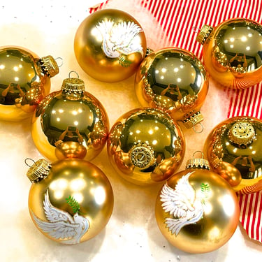 VINTAGE: 1980s - 9pcs - Krebs Glass Ornaments - Bird Ornaments - Christmas Decor - Holiday - SKU 00040019 