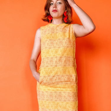 1960s Sunset Paisley Dress, sz. S