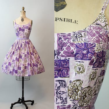 1950s LEILANI HAWAII cotton sun dress xs  | new spring 