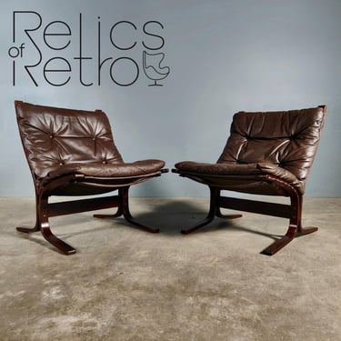 Siesta Leather Lounge Chair By Ingmar Relling For Westnofa Mid Century Vintage Retro MCM 