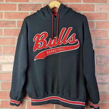 Vintage 90s Starter NBA Chicago Bulls Basketball ORIGINAL Hooded Sweatshirt / Hoodie - Large 