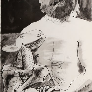 Pablo Picasso (After), Etude pour l’Homme au Mouton from La Flute Double Portfolio, Lithograph 