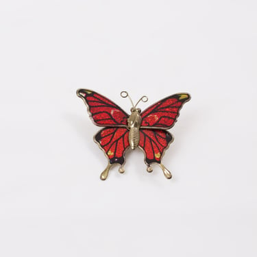 Vintage Monarch Butterfly Enamel Pin 