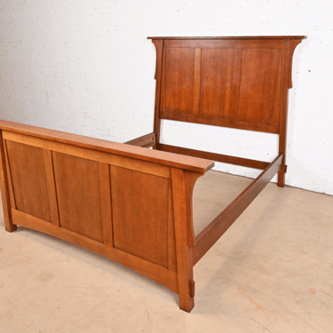 Stickley Style Mission Oak Arts & Crafts Queen Size Bed