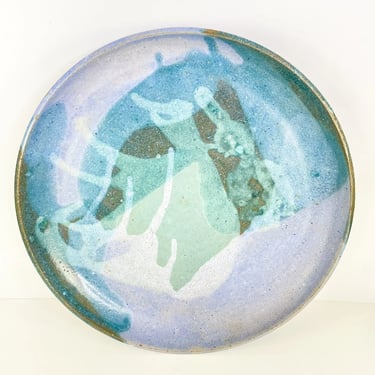 Vintage Signed & Dated Studio Pottery Ceramic Plate / Platter ‘73 Mid Century