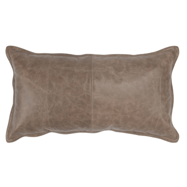 Soco Taupe Leather Pillow