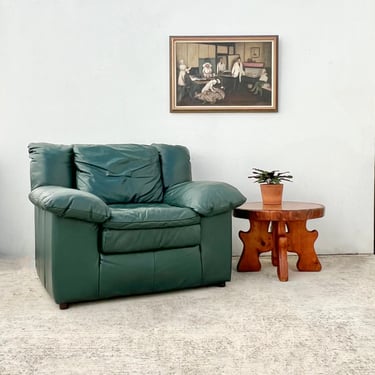 Teal Leather Arm Chair