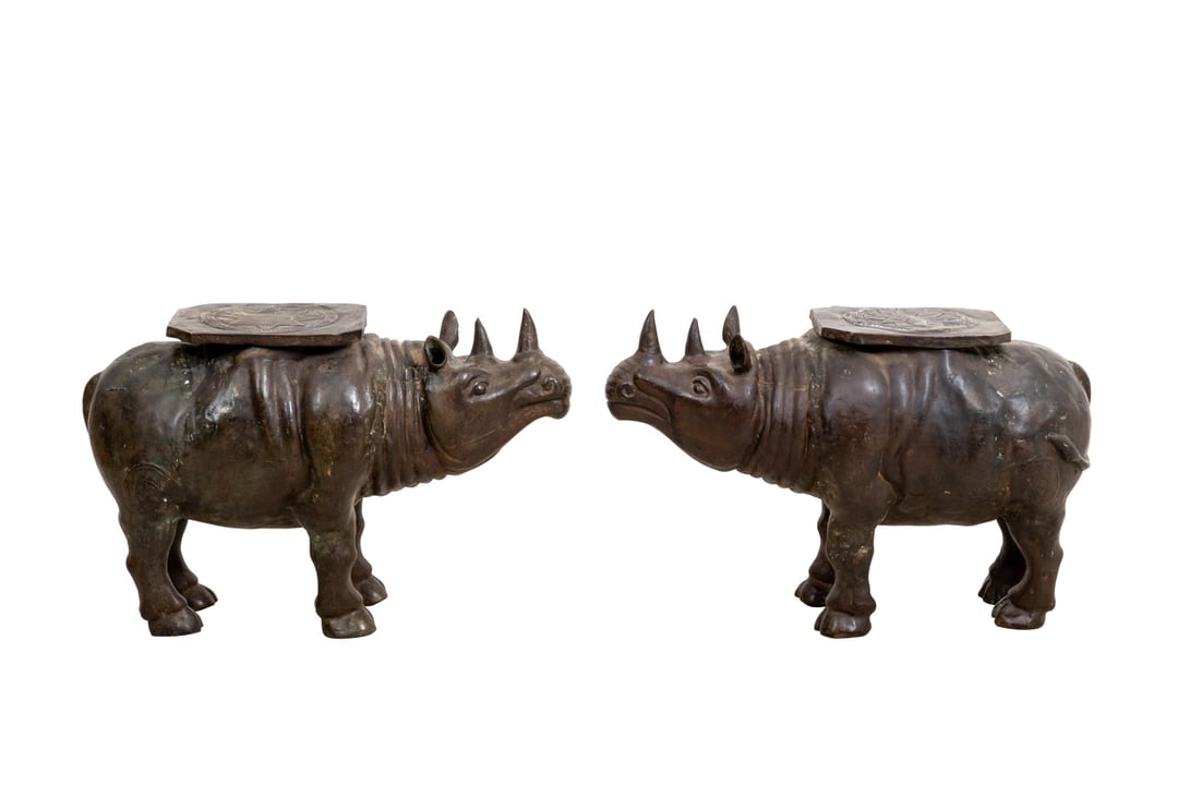Solid Bronze Rhinoceros Cufflinks