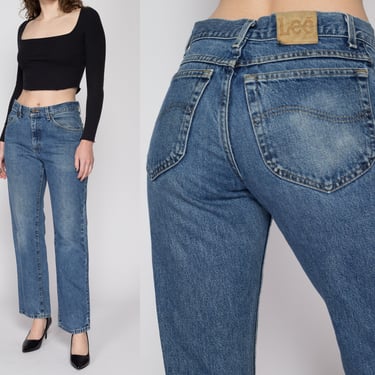 32x30 80s Lee Straight Leg Jeans Unisex | Vintage Medium Wash Mid High Waisted Jeans 